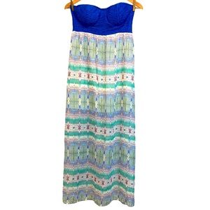 Boho Chic Summer Strapless Dress M (7-9)